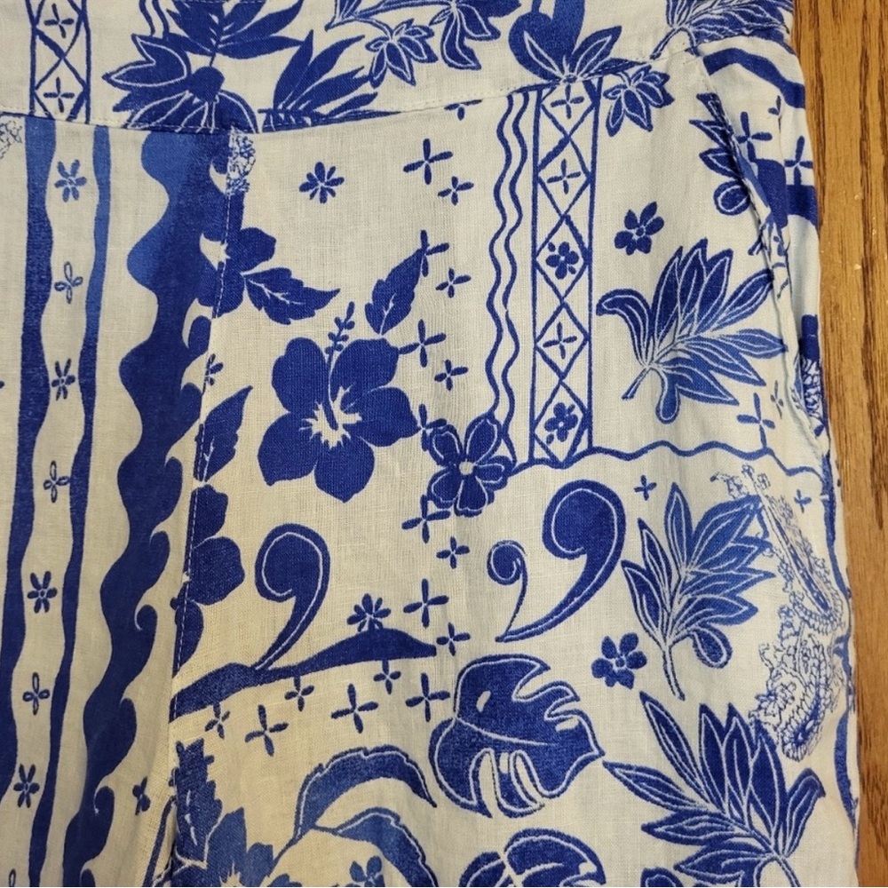 NWOT Joie Blue & White Linen Pant Size Medium - Picture 4 of 6
